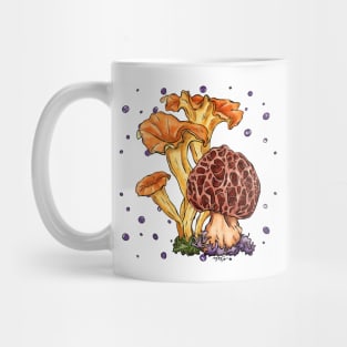 Bright graphic mushrooms, morel hunter Mug